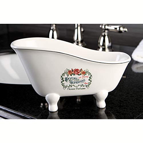 Kingston Brass BATUBSRW Aqua Eden Mini Ceramic Slipper Bathtub, 8-1/16-Inch x 3-7/8-Inch x 4-1/2-Inch, White