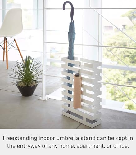 YAMAZAKI Home Umbrella Stand - Storage for Umbrellas & Walking Canes Steel One Size hite