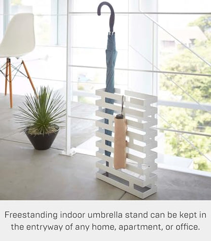 YAMAZAKI Home Umbrella Stand - Storage for Umbrellas & Walking Canes Steel One Size hite