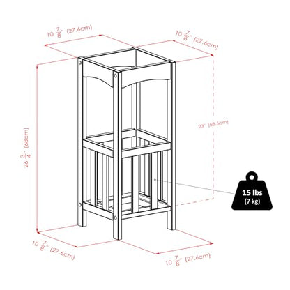Winsome Rex Umbrella Stand with Metal Tray, Walnut (94712)