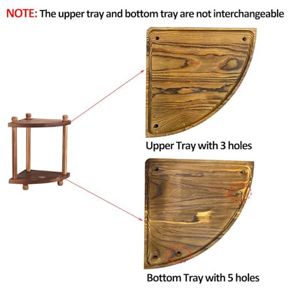 Corner Bathroom Counter Organizer, 2-Tier Bathroom Organizers and Storage, Wooden Vanity Perfume Organizer Makeup Countertop Shelf for Kitchen Dresser