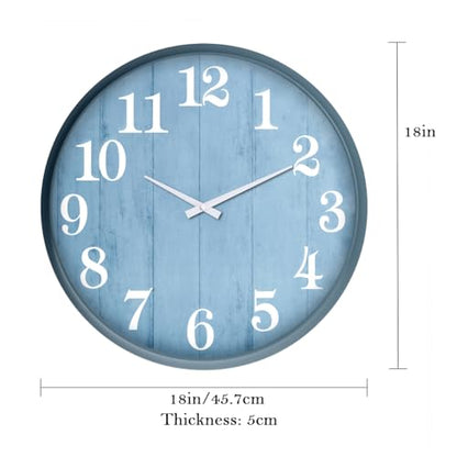 TOOCAT Large Outdoor Indoor Clock, 18-inch Waterproof Wall Clock, Battery Operated for Swimming Pools, Gardens, Warehouses, Courtyards, Living Rooms, Workshops and Offices