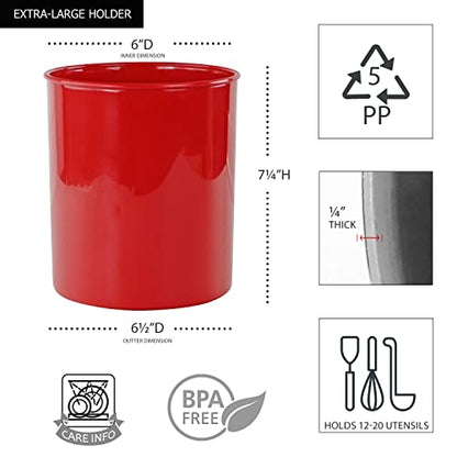 Extra-Large Multipurpose Utensil Crock for – BPA-F... (Red | Plastic)