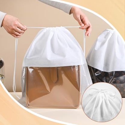 Pack of 10 Dust Cover Storage Bags Drawstring Bags for Handbags Shoulder Bags Purses Shoes Boots (19.6"x19.6")