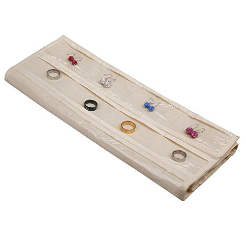 Hanging Jewelry Organizer,Accessories Organizer,80 Pocket Organizer for Holding Jewelries（Beige）