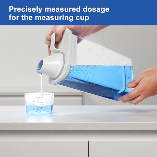 Laundry Detergent Dispenser, Liquid Laundry Container & Powder Soap Dispenser, 2 Pack Plastic Laundry Storage for Laundry Room Organization, Fabric Softener Dispenser (1.1L)