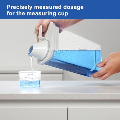 Laundry Detergent Dispenser, Liquid Laundry Container & Powder Soap Dispenser, 2 Pack Plastic Laundry Storage for Laundry Room Organization, Fabric Softener Dispenser (1.1L)