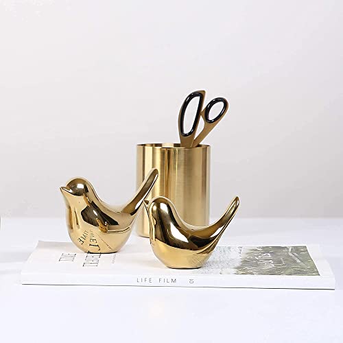 Small Birds Statues Home Decor, Modern Style, Gold, M&L