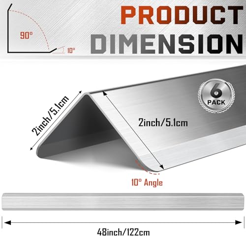 Zipcase Stainless Steel Wall Corner Guard, 10 Pack, 2 x 2 x 48 inch | with 90-Degree Angle for Wall Protection and Decoration