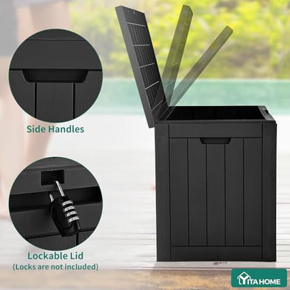 YITAHOME 30 Gallon Deck Box Outdoor Storage Box | Waterproof Resin Package Delivery and Storage Box with Lockable Lid for Patio Furniture Cushions, Pool Accessories, Garden