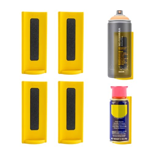 4 Pcs Magnetic Aerosol Spray Can Holder,Powerful Magnet Toolbox Bottle Holder, Spray Can Wall Mount Organizer Paint Can Bottle Rack for Garage,Toolbox, Workspace