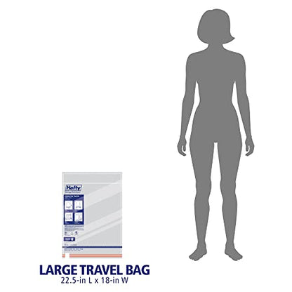 Hefty Shrink-Pak Large Travel Bags - Airtight Storage Bags for Maximum Space Saving, Travel Essentials, Ideal for Packing, Durable, Reliable Compression with Sealed Protection