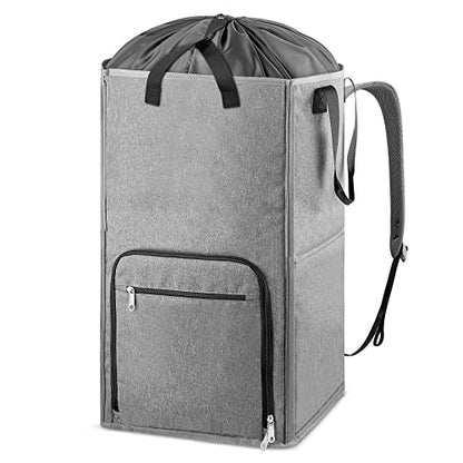 Laundry Backpack Bag, Bukere Extra Large 2 in 1 Laundry Hamper Basket for College Students Dorm Essentials, Adjustable Shoulder Straps, Freestanding Laundry Bag