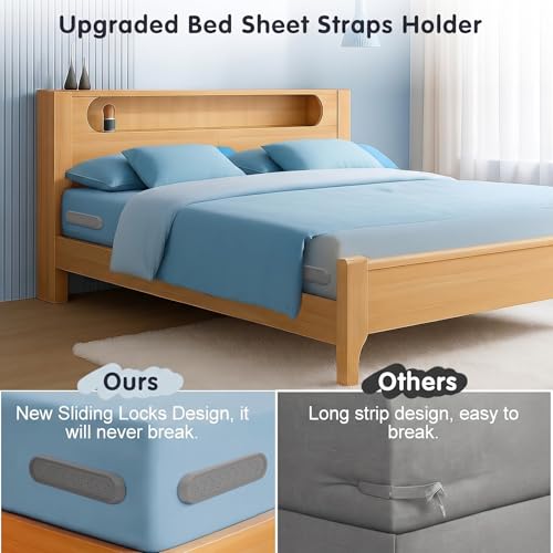 Bed Sheet Holder Straps for Corners, Fitted Sheet Holder Clips, Sheet Holders for Corners, Bed Sheet Clips, Mattress Sheet Corner Holders, Adjustable Fitted Sheet Clips for All Bed Sizes