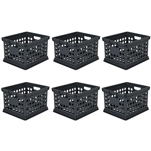 Storage Crate Bin File Organizer for Home & Office... (Black | Plastic)