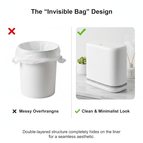 Dog Proof 3.3 Gal Slim Bathroom Trash Can with Locking Lid, Fits 4 Gal Bags | Removable inner bucket, 6.9 in slim width, modern white finish, compact profile for bathrooms and bedrooms