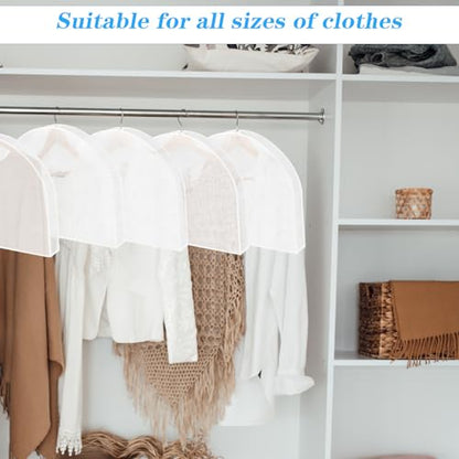 Shoulder Covers for Hanging Clothes, 15 Pack Clear Shoulder Cover Breathable Garment Dust Covers Protectors 2" Gusset for Suit, Coats, Jackets, Dress, Closet Storage, 24'' x 12" x 2"