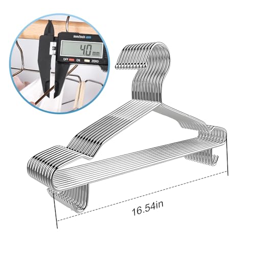Stainless Steel Clothes Hangers 10-Pack - Heavy Du... (Steel | Stainless Steel)