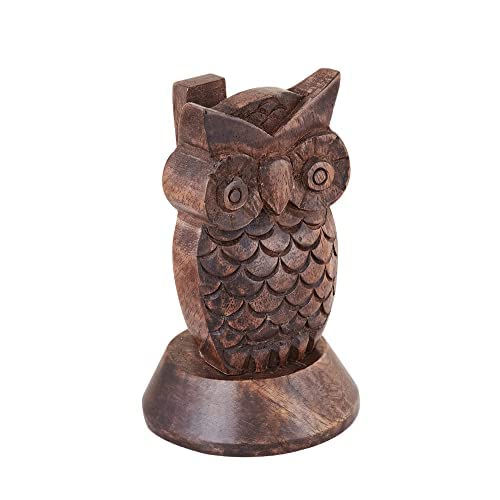 Birthday Gifts for Women Wooden Owl Glasses Holder Night Stand Reading Eyeglass Spectacle Retainer Gifts for Adults Women Men Him Her Mom Dad Car