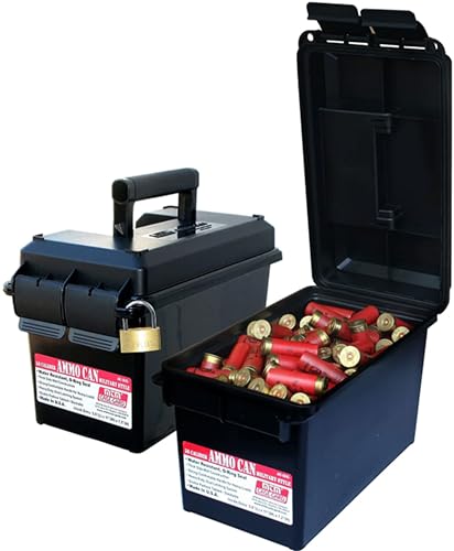 MTM AC50C-40 Ammo Can, 50-Caliber, Heavy-Duty Dual Latching System, Rugged Polypropylene Plastic, O-Ring Seal System, Water Resistant, Bulk Ammo Storage, USA Made, Black