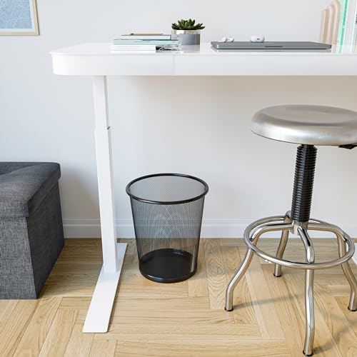 2-Pack 6-Gallon Round Steel Mesh Trash Can, Recycling Wastebasket, Black | Versatile and ventilated bin measures 13.75" high with a 11.5" top diameter