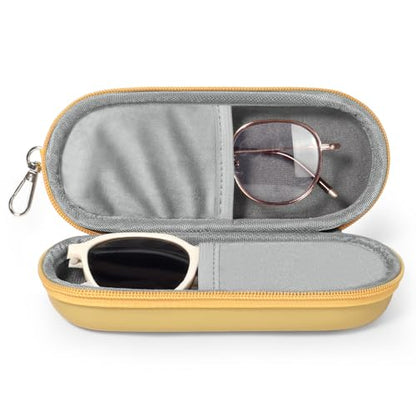 Double Eyeglasses Case, Dual Glasses Sunglasses Organizer with Zipper Closure, Eyewear Storage Box for Men Women Travel