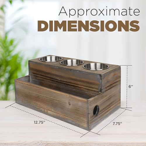Besti Wooden Hair Dryer Holder – Hair Tools and Styling Supplies Organizer and Storage for Vanity and Bathroom - Natural Elegant Design - Multi-Functional Caddy for Accessories, Makeup, Toiletries