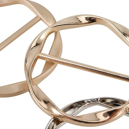 HOZEON 30 PCS Scarf Ring Clips, Silk Scarf Ring Clip, T-shirt Ring Clips Waist Buckle Clip Metal Circle Buckle Ring Holder for Clothes, Hat, Belt Fashion Decor, 6 Colors