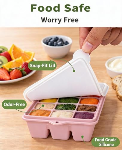 Upgraded Silicone Ice Cube Trays with Spill-Proof Lid For Freezer | Durable Easy Release 1.2'' Ice Cube Molds & Trays for Coffee, Drinks, Cocktail, Whiskey, Baby Food, BPA Free, 3Pack