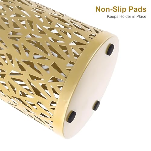 Metal Round Umbrella Stand Rack,Free Standing Umbrella Holder Bin, Canes Walking Sticks Holder for Entryway, Home, Office,Gold
