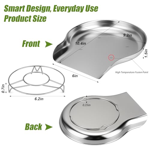 Palksky Colander and Strainer Self Drainer Base Plate Stainless Steel for Kitchen, Metal Countertop Draining Tray for Pasta Rice Noodle Fruit Veggie Food Strainer & Ceramic Colander