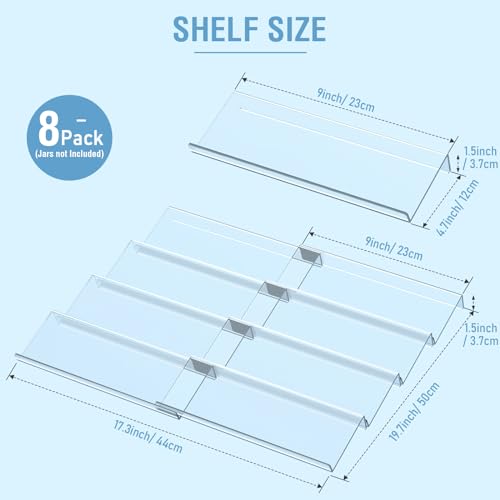 Spice Drawer Organizer 4 Tier, Acrylic Seasoning O... (Clear 8 Pack | Acrylic)