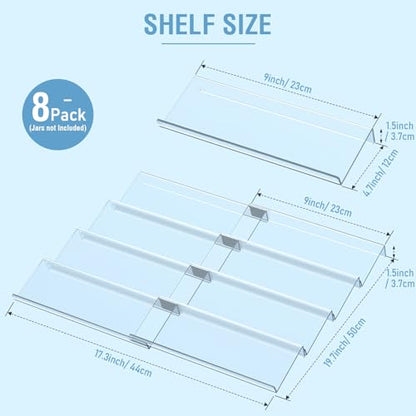 Spice Drawer Organizer 4 Tier, Acrylic Seasoning O... (Clear 8 Pack | Acrylic)
