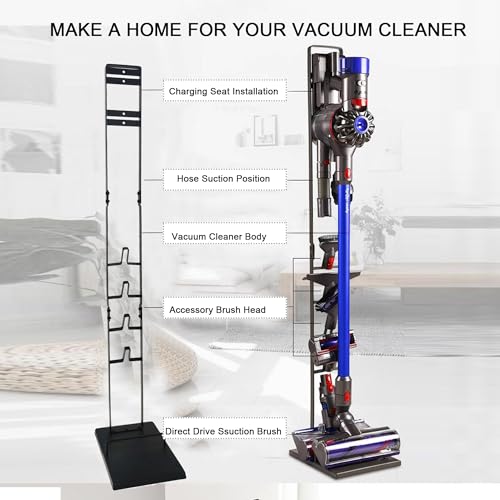 Vacuum Stand for Dyson,Vacuum Accessories Stable Metal Storage Bracket Holder for Dyson Handheld V15 V11 V10 V8 V7 V6 Cordless,DC30 DC31 DC34 DC35 DC58 DC59 DC62 DC74(Black) …