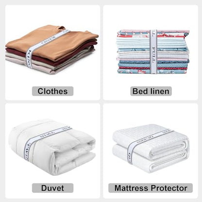 Bed Sheet Organizers and Storage with Hook and Loop Bedding Keeper Mix 8pcs | Bed Sheet Organizer Bands with Hook and Loop for Linen Closet-Elastic Bedding Sheet Bands for Organizing Size Label Bands