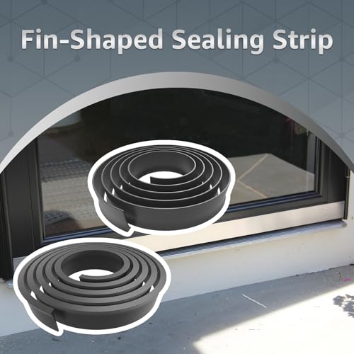 2Pcs Replacement for Andersen Storm Door Botton Sweep Fin Weatherstrip | Compatible with Andersen Pull-Down Storm Door Bottom Seal Sweep Replacement - Black