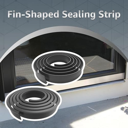 2Pcs Replacement for Andersen Storm Door Botton Sweep Fin Weatherstrip | Compatible with Andersen Pull-Down Storm Door Bottom Seal Sweep Replacement - Black