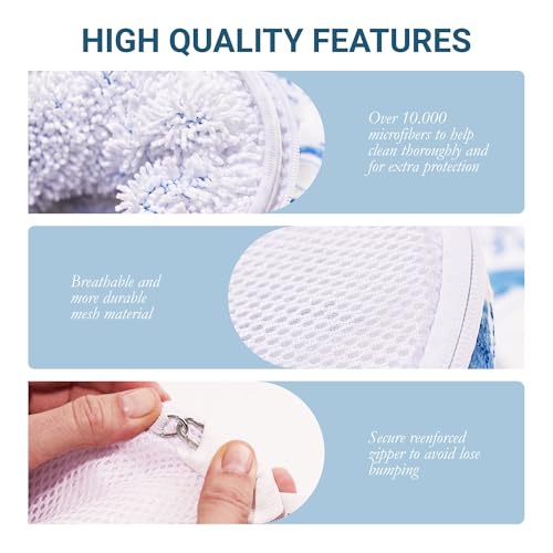 Shoe Washing Machine Bags (2-Pack) – Laundry Bag for Sneakers, Protect Shoes & Washer, Durable Thick Chenille, Reinforced Zipper, Includes Sneaker Brush – Bluehome