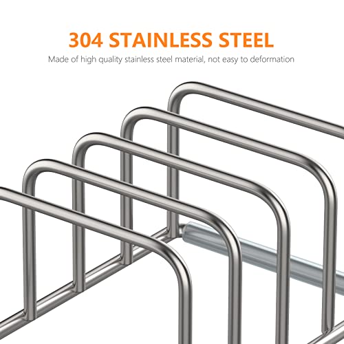 Cutting Board Organizer Stand Holder,304 Stainless Steel Chopping Board Holder,Pot Pan Lid Holder Rack kitchen Shelf Bakeware,Cookie Sheets Organizer (1.0 Inch Width Slots)