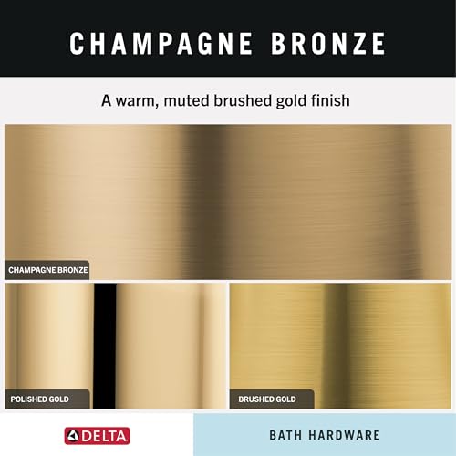 Delta Mylan 4-Piece Bathroom Set Champagne Bronze 18" Towel Rack, Toilet Paper Holder, Hand Towel Holder, Hook| Bathroom Accessory Set Towel Holder 4-Piece Hardware MYN64-CZ