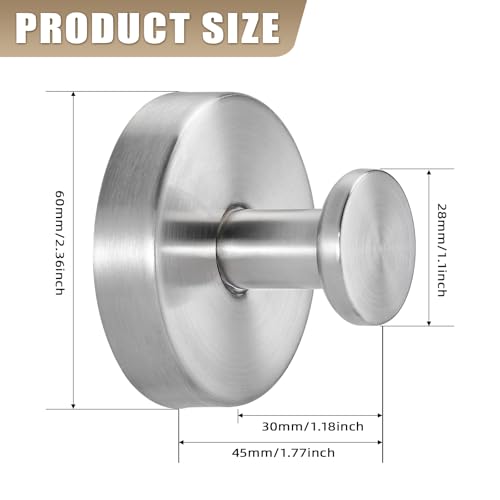 Suction Cup Hooks for Shower No-Drill Bathroom Hooks for Towels, Robes, Loofah Mountable on Bathroom Walls, Kitchen, Glass, Mirrors, Tile and Smooth,Non-Porous Surfaces (2, Brushed Nickel)