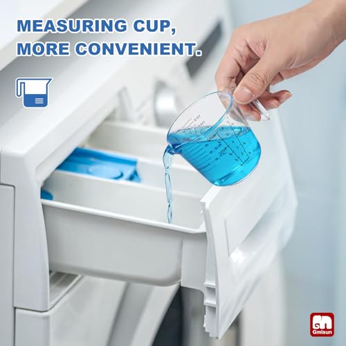 GMISUN Laundry Detergent Soap Dispenser, Liquid Laundry Detergent Dispenser, Container for Farmhouse Laundry Room Decor, Organizer for Liquid SoftenerBleach Heavy Duty Plastic Bottle(64 Oz 3 Pack)