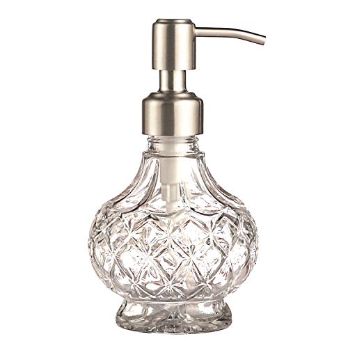 Soap Dispenser with Pump, Clear Crystal Design, Re... (Style 1 | Glass)