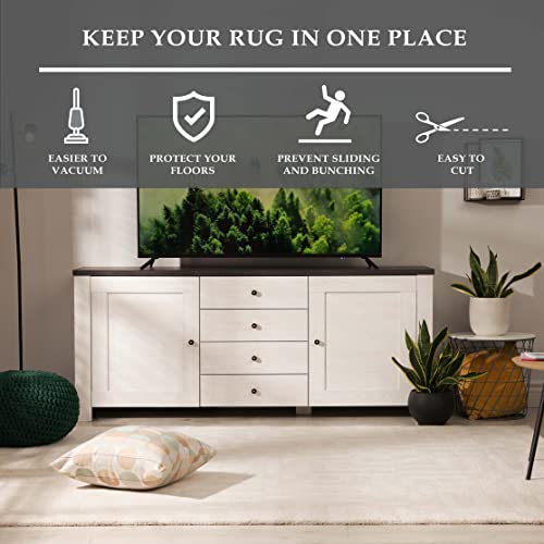 Superior Area Rug Pad, Non-Slip, Non-Skid, Floor Protector, Table Runner, Hardwood And Tile Floors Padding, Washable, Place Mats, Gripper Mat, Slide Stoppers, Rubber Rug Grip, 5' x 8', Cream