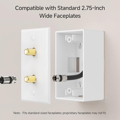 Cable Matters 5-Pack 1-Gang Low Voltage Surface Mount Backbox, White | 1.85-Inch Deep, Multiple Cable Cutouts, Mounting Screws Included, for Low-Voltage Cable Installations