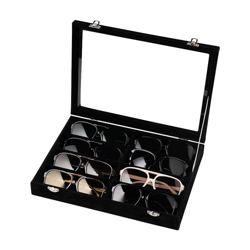 8-Slot Sunglass Organizer,Velvet Sunglass Holder for Drawer | Vanity Glass Holder,Sunglass Case For Multiple Sunglass,Sunglass Tray for Drawer,Sunglass Box for Women,Eyeglass Organizer