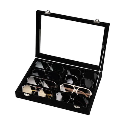 8-Slot Sunglass Organizer,Velvet Sunglass Holder for Drawer | Vanity Glass Holder,Sunglass Case For Multiple Sunglass,Sunglass Tray for Drawer,Sunglass Box for Women,Eyeglass Organizer