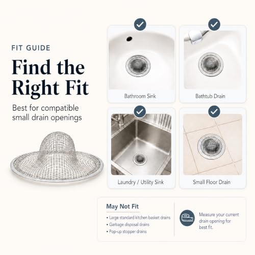 Kingrol 50 Pack 2-3/4 Inch Stainless Steel Sink Strainers, Small Mesh Drain Strainer Baskets for Kitchen Sink, Bathroom Sink, Bathtub, Laundry, Floor Drain and Utility Sink