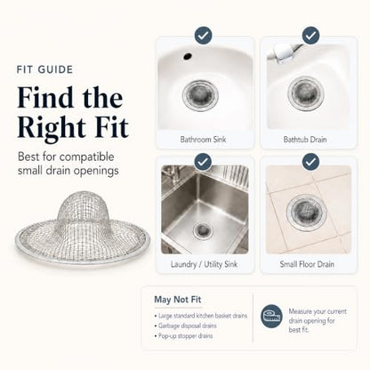 Kingrol 50 Pack 2-3/4 Inch Stainless Steel Sink Strainers, Small Mesh Drain Strainer Baskets for Kitchen Sink, Bathroom Sink, Bathtub, Laundry, Floor Drain and Utility Sink