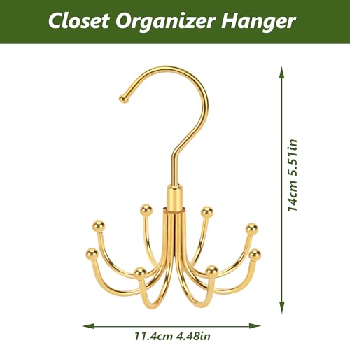 Smilecat Tank Top Hanger Rotatable, Closet Organizer Hanger for Bra Tank Top Belt Tie Hat Stocking, Space Saving Hanger, Gold